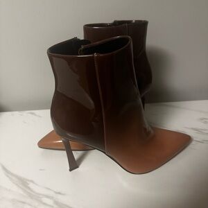 Mix No. 6 Glossy Brown Heeled Boots